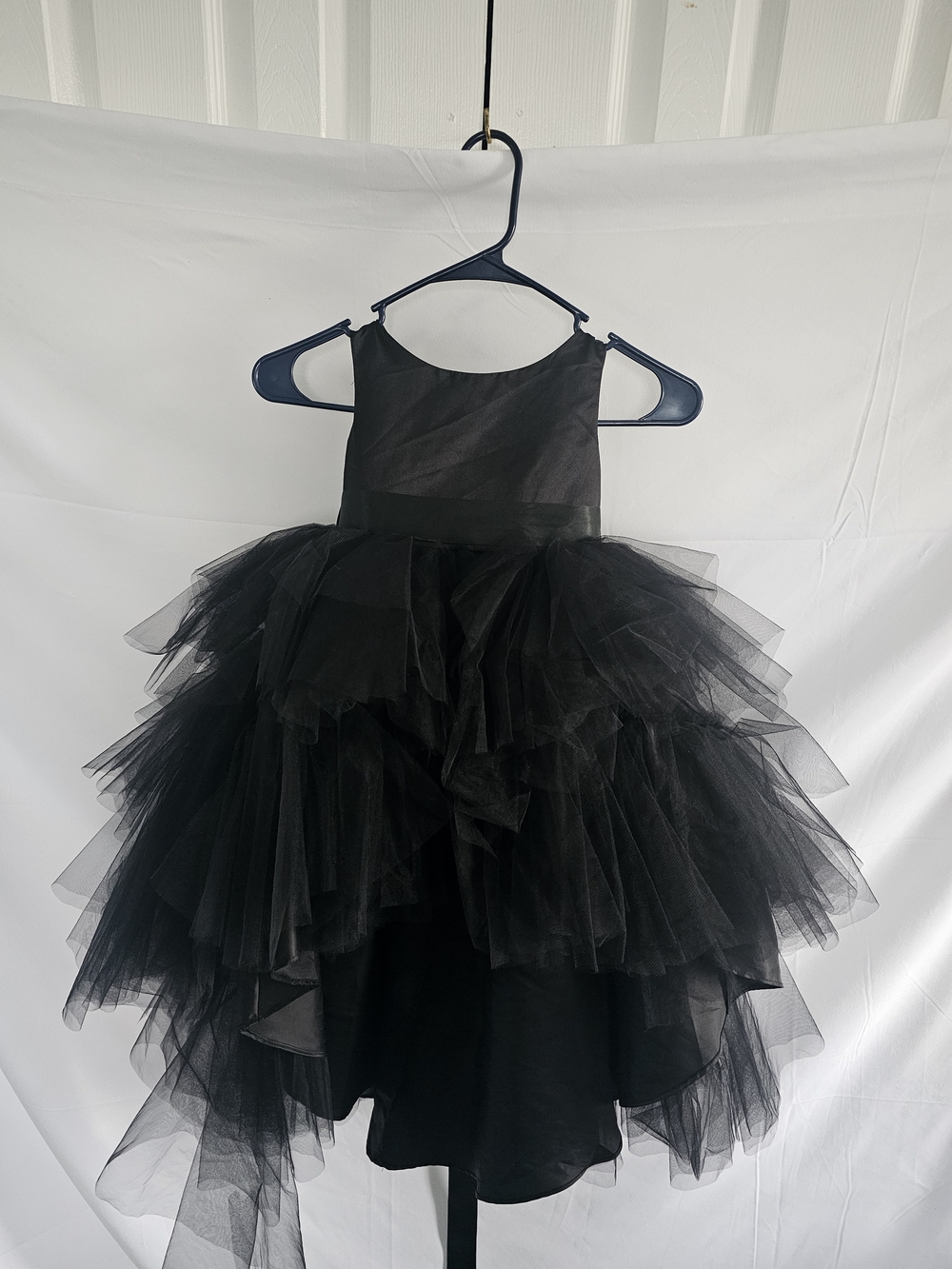 Tip Top Kids Black Tulle Layered Party Dress High Low